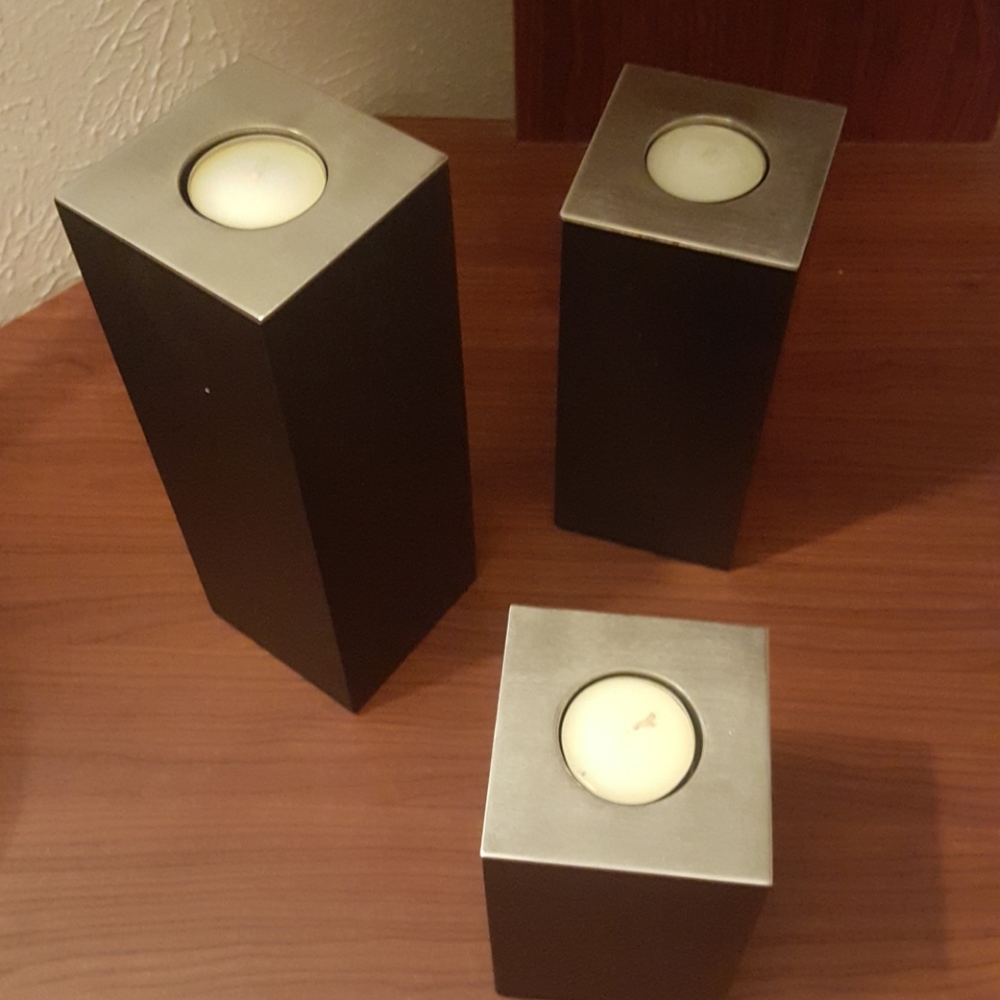 Atlas set of three tealight holders